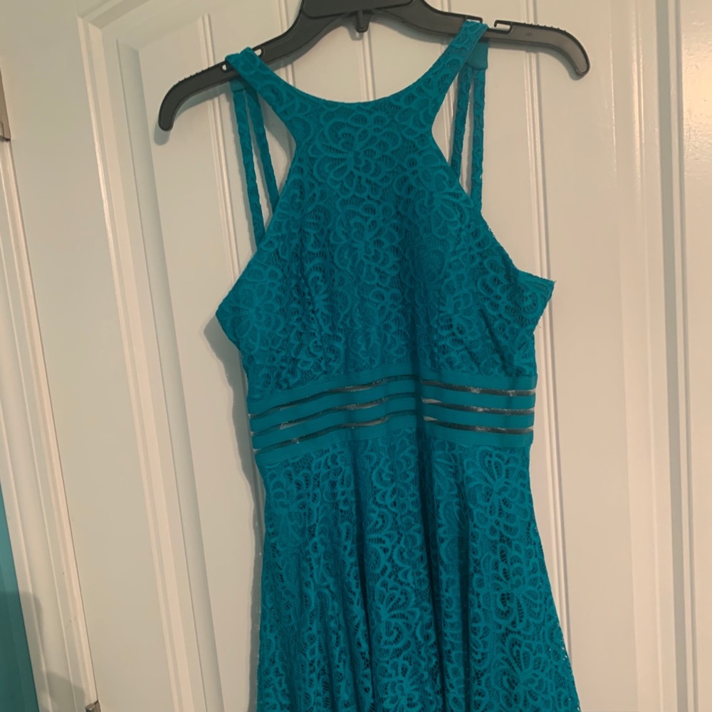 Teal Skater Skirt Formal Dress